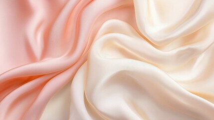 Obraz premium Soft Silk Fabric in Gentle Shades of Pink and Cream Draped Elegantly