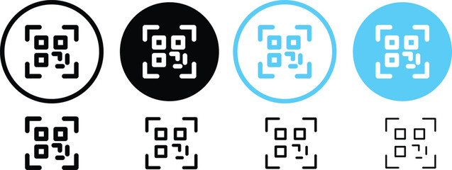 scan qr code icon scanning code sign. Simple digital scanning qr code label, vector illustration
