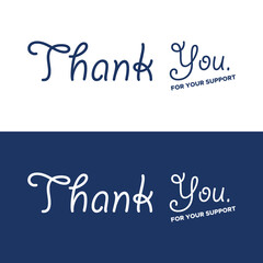 thank you, thanks for your support, thank you greeting card, thank you stock illustration.
handwritten thank you note vector
