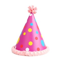 Colorful Polka Dot Happy Birthday Party Hat with Festive Design