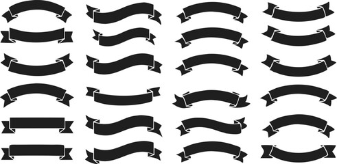 Ribbon banner set. Simple ribbons. Vector