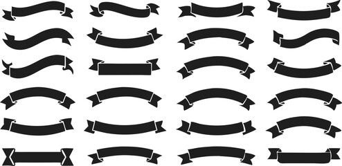 Ribbon banner set. Simple ribbons. Vector