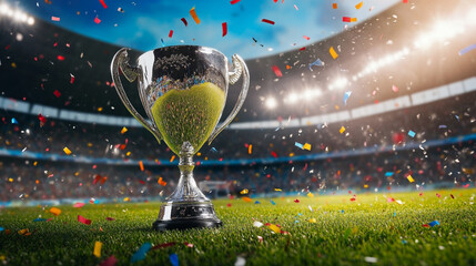 경기장에 트로피