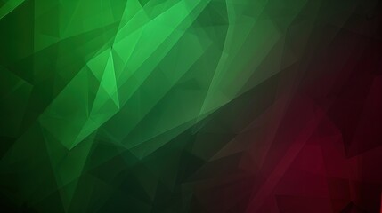 Obraz premium Abstract Green and Crimson Polygonal Composition: A Dynamic Visual Art Piece