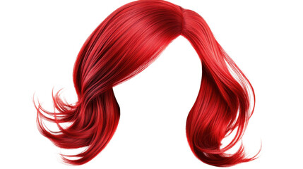 Long red hair flowing with transparent background