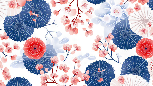 Japanese pattern cherry blossom spring background.