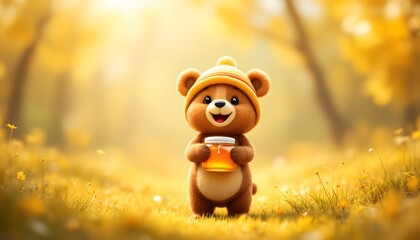 cute animation cartoon character animal bear digital art image generative ai