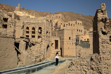 The heritage abandoned village of Birkat al Mawz, Al Dakhiliyah, Oman. This old village is located 20 km far from Nizwa