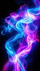 Obraz premium Vibrant Smoke Swirls in Pink and Blue Against a Dark Background