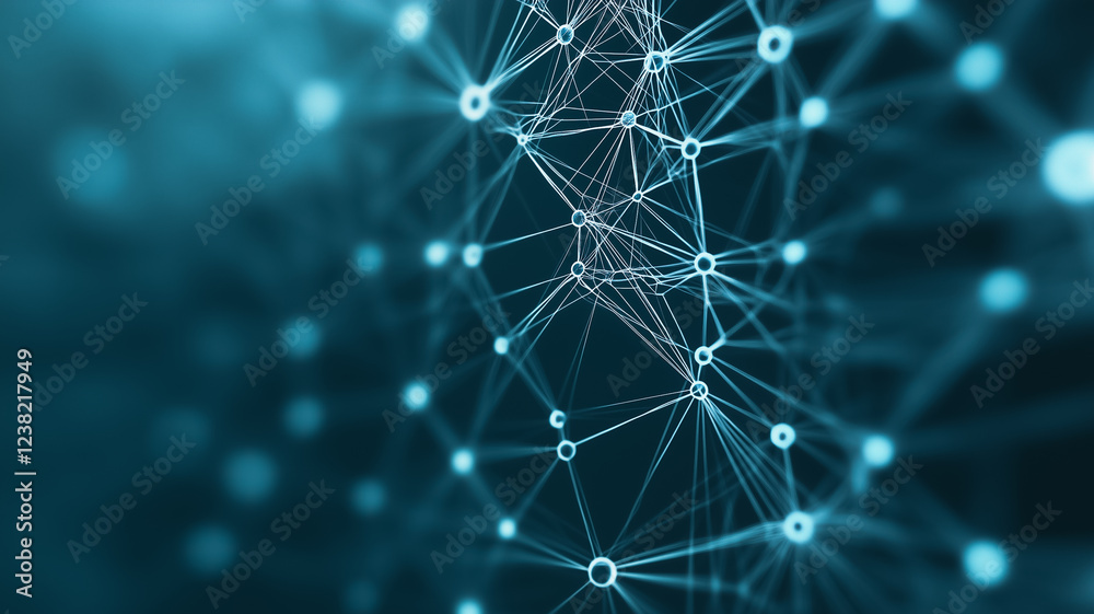 Poster abstract network connection: a mesmerizing abstract background features a complex network of interco