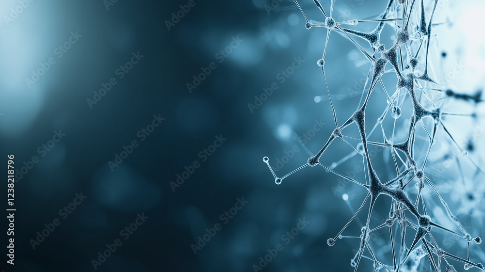 Poster abstract network connection: intricate network of interconnected nodes and lines, visualized in shad