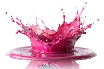 Red wine splashing in motion with liquid drops