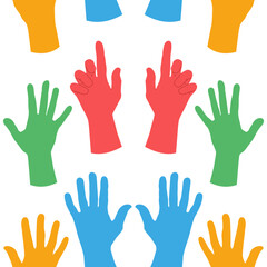 Fototapeta premium Rubber gloves vector cartoon seamless pattern background.