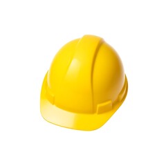 Fototapeta premium Yellow Construction Hard Hat Isolated on White Background - Safety Equipment for Construction Workers