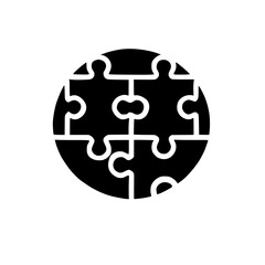 Fototapeta premium Abstract Puzzle Pieces: A Circular Jigsaw of Connection and Solutions. A captivating graphic design representing problem-solving, strategy, and creative thinking.