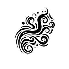 Abstract Black and White Swirl Pattern Design: Vector Graphic Background Texture