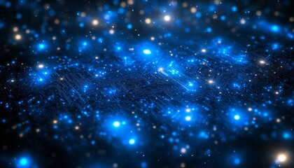 Obraz premium Abstract Blue Glowing Circuitry, High Tech Modern Data Background, Dynamic Flowing Design