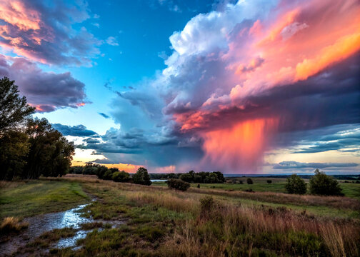 Storm clears, vibrant hues linger