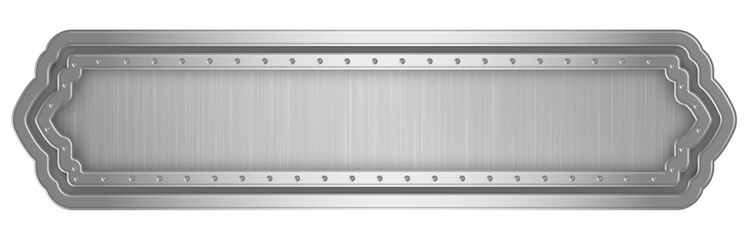 Metallic Button. Silver Nameplate.