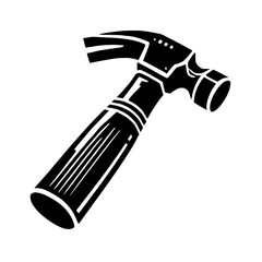 Black and White Hammer Graphic Design: A Simple, Vintage Tool Illustration