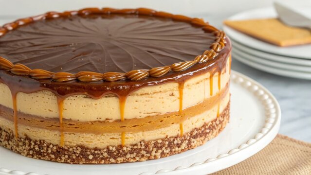 Deliciously creating a traditional hungarian dobos cake in a cozy kitchen environment for dessert enthusiasts