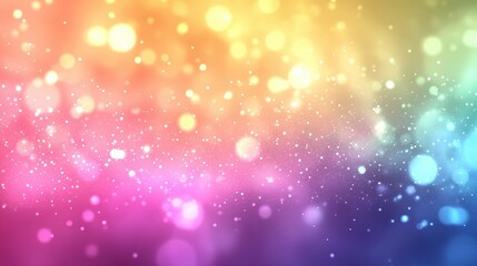Rainbow bokeh background with sparkles. Ideal for adding magical, dreamy feel to designs, websites, or presentations.