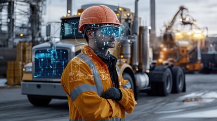 AR-enhanced logistics system showing package routes in real time