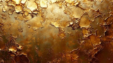 Naklejka premium Golden Abstract Texture: Luxury Metallic Background, Grunge Design, Elegant Wallpaper, Vintage Style, Shiny Surface, Rich Decor, Brown and Yellow Hues