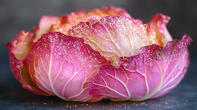a pink rose whose leaves resemble cabbage