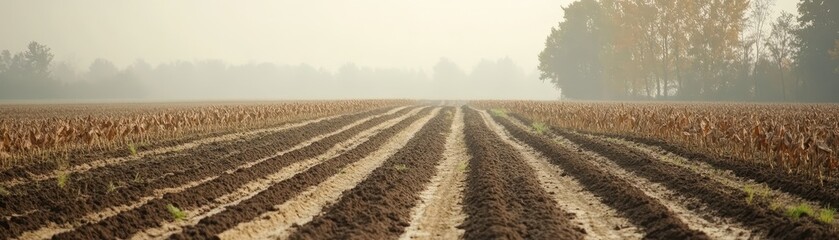 Expansive field of lush crops, breathtaking rural farmland landscape vast