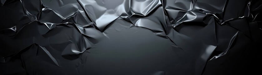 Shiny black and silver foil background texture, sparkling metallic abstract design for festive celebrations modern art