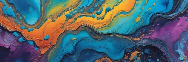Design Vorlage Hintergrund Grafik - Banner - Bunte flüssige Farbe