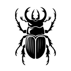 Black Beetle Silhouette: A Striking Vector Graphic Design