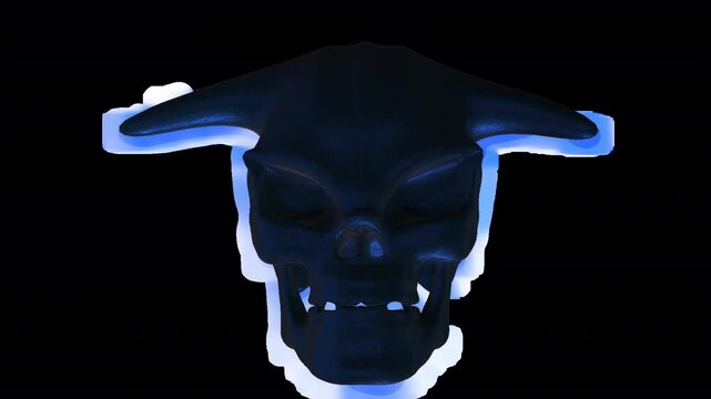 3D animation of devil head with transparent background
