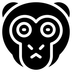 Vector Icon Shocked, Monkey, Animal, Wildlife, Pet