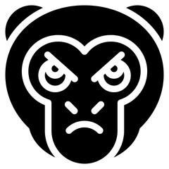 Vector Icon Angry, Monkey, Animal, Wildlife, Pet