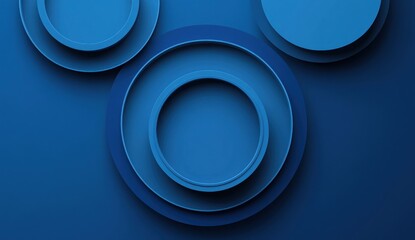 Abstract blue circles layered design.