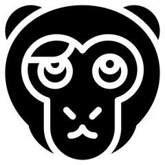 Vector Icon Scared, Monkey, Animal, Wildlife, Pet