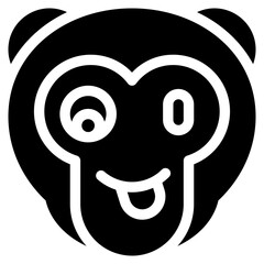 Vector Icon Winking, Monkey, Animal, Wildlife, Pet