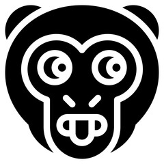 Naklejka premium Vector Icon Heated, Monkey, Animal, Wildlife, Pet