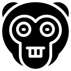 Vector Icon Intelligent, Monkey, Animal, Wildlife, Pet