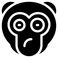 Obraz premium Vector Icon Thinking, Monkey, Animal, Wildlife, Pet