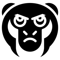 Vector Icon Annoyed, Monkey, Animal, Wildlife, Pet