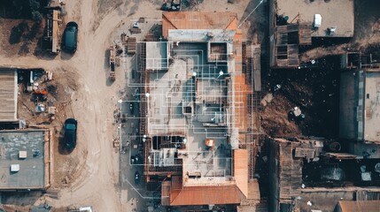 Smart construction site where AI predicts equipment malfunctions before they occur