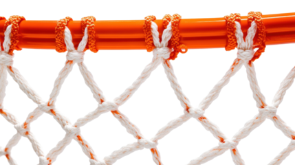 PNG Orange-trimmed basketball net with white cords