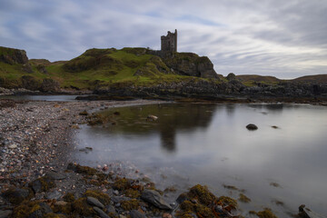 Moody landscape image of Gylen Castle on the Isle of Kerrera, West Highlands, Scotland, UK.