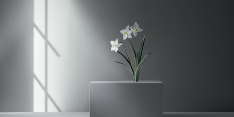 Obraz premium white flowers in a vase