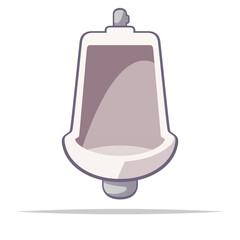 Restroom urinal toilet bowl vector isolated illustration