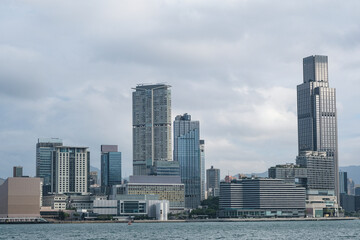 Fototapeta premium 湾仔から見る香港九龍のウオーターフロント