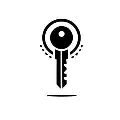 Abstract Key Icon: Minimalist Black and White Graphic Design. Perfect for security, access, and logo design projects.